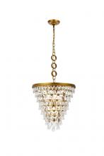  1219D18BR/RC - Nordic 5 Lights Brass Pendant