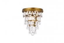  1219F9BR/RC - Nordic 1 Light Brass Flush Mount