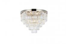  1231F32PN/RC - Sydney 17 Light Polished Nickel Flush Mount Clear Royal Cut Crystal