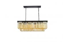  1232D40MB-GT/RC - Sydney 12 Light Matte Black Chandelier Golden Teak (Smoky) Royal Cut Crystal