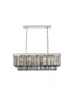  1232D40PN-SS/RC - Sydney 12 Light Polished Nickel Chandelier Silver Shade (Grey) Royal Cut Crystal