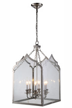  1459D20PN - Newport Collection Chandelier D:20 H:35 Lt:6 polished Nickel Finish