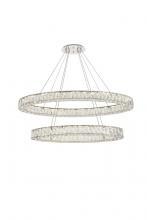  3503D48C - Monroe Integrated LED Light Chrome Chandelier Clear Royal Cut Crystal