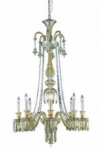  8908G53GT-GT/EC - Majestic 8 Light Golden Teak Chandelier Golden Teak (Smoky) Elegant Cut Crystal