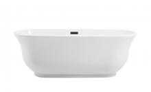  BT10267GW-MBK - 67 inch Soaking Bathtub in Glossy White with Matte Black Trim