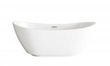  BT10362GW-BNK - 62 inch Soaking Bathtub in Glossy White with Brushed Nickel Trim