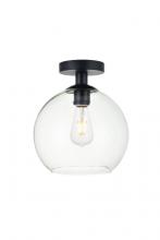  LD2210BK - Baxter 1 Light Black Flush Mount with Clear Glass