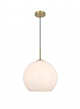  LD2217SG - Baxter 14 inch Pendant Frosted White Shade in Satin Gold