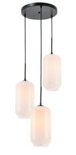  LD2279BK - Collier 3 light Black and Frosted white glass pendant