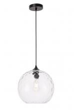  LD2283 - Gibson 1 light Black and Clear glass pendant