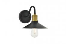  LD4033W9BRB - Etude 1 Light Brass and Black Wall Sconce