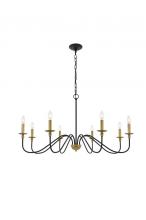  LD5006D42BRB - Rohan 8 Light Matte Black and Brass Pendant