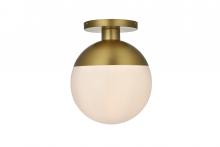  LD6056SG - Eclipse 12 inch Flush Mount Frosted White Shade in Satin Gold