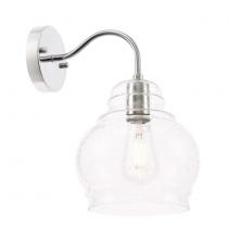  LD6193C - Pierce 1 light Chrome and Clear seeded glass wall sconce