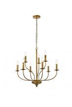  LD7047D28BR - Westley 9 Lights Pendant in Brass