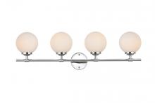  LD7301W33CH - Ansley 4 Light Chrome and Frosted White Bath Sconce