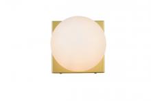  LD7303W6BRA - Jaylin 1 Light Brass and Frosted White Bath Sconce