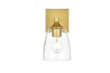  LD7307W5BRA - Gianni 1 Light Brass and Clear Bath Sconce