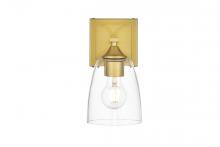  LD7309W5BRA - Harris 1 Light Brass and Clear Bath Sconce