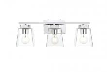  LD7312W23CH - Merrick 3 Light Chrome and Clear Bath Sconce