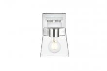  LD7312W5CH - Merrick 1 Light Chrome and Clear Bath Sconce