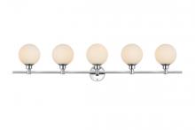  LD7317W47CH - Cordelia 5 Light Chrome and Frosted White Bath Sconce