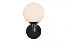  LD7317W6BLK - Cordelia 1 light Black and frosted white Bath Sconce