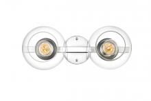  LD7320W17CH - Rogelio 2 Light Chrome and Clear Bath Sconce