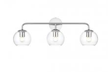  LD7321W28CH - Genesis 3 Light Chrome and Clear Bath Sconce