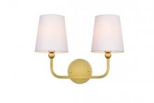  LD7322W16BRA - Colson 2 light Brass and Clear Bath Sconce