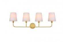  LD7322W36BRA - Colson 4 light Brass and Clear Bath Sconce