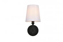  LD7322W6BLK - Colson 1 light Black and Clear Bath Sconce