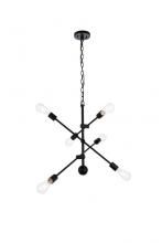  LD8006D29BLA - Axel 6 Lights Black Pendant with Chain