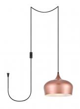  LDPG2003HG - Nora 1 Light Honey Gold Plug-in Pendant