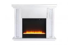  MF9901-F2 - 47.5 In. Crystal Mirrored Mantle with Crystal Insert Fireplace