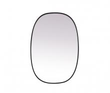 Elegant MR2B2740BLK - Metal Frame Oval Mirror 27x40 Inch in Black