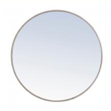  MR4039S - Metal Frame Round Mirror 32 Inch Silver Finish