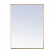  MR4072BR - Metal Frame Rectangle Mirror 24 Inch Brass Finish