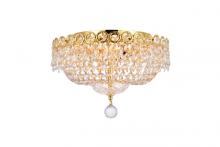 Elegant V1900F14G/RC - Century 4 Light Gold Flush Mount Clear Royal Cut Crystal