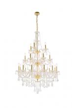  V7890G38G/RC - Giselle 21 Light Gold Chandelier Clear Royal Cut Crystal