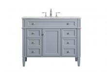  VF12542GR - 42 Inch Single Bathroom Vanity in Grey