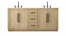  VF29072DLO - 72 inch Double Bathroom Vanity in Linen Oak