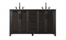  VF29560DCO - 60 inch Double Bathroom Vanity in Chocolate Oak