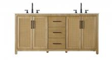  VF29572DLO - 72 inch Double Bathroom Vanity in Linen Oak