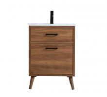  VF41024WB - 24 Inch Bathroom Vanity in Walnut Brown