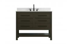  VF60542MMB-BS - 42 inch Single Bathroom Vanity in Mocha Brown with backsplash