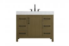  VF60642MCB - 42 inch Single Bathroom Vanity In Chestnut Brown