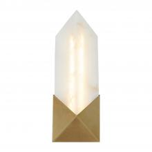  WV323112VBAR - Caesar 12-in Vintage Brass/Alabaster LED Wall/Vanity