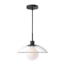  PD517112MBCL - Francesca 12-in Clear Glass/Matte Black 1 Light Pendant