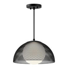  PD402513MBOP - Haven 12-in Matte Black/Opal Matte Glass 1 Light Pendant